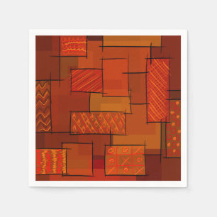 Rectangles, patchwork pattern, doodle. Scrap quilt Napkin