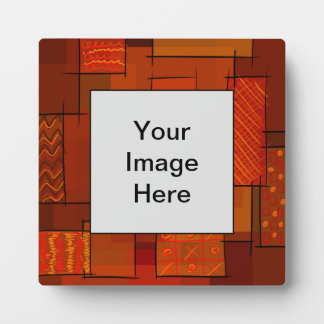 Rectangles, patchwork pattern, doodle. Scrap quilt Plaque