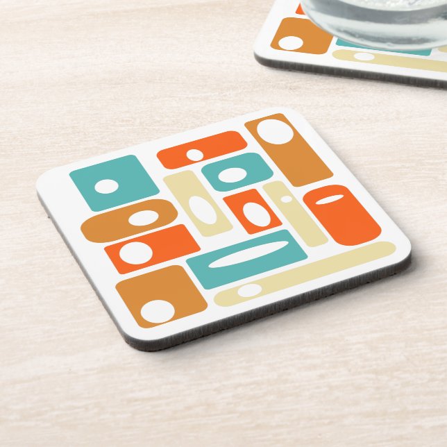 Rectangles Pattern Atomic Era Mid Century Modern Coaster (Left Side)