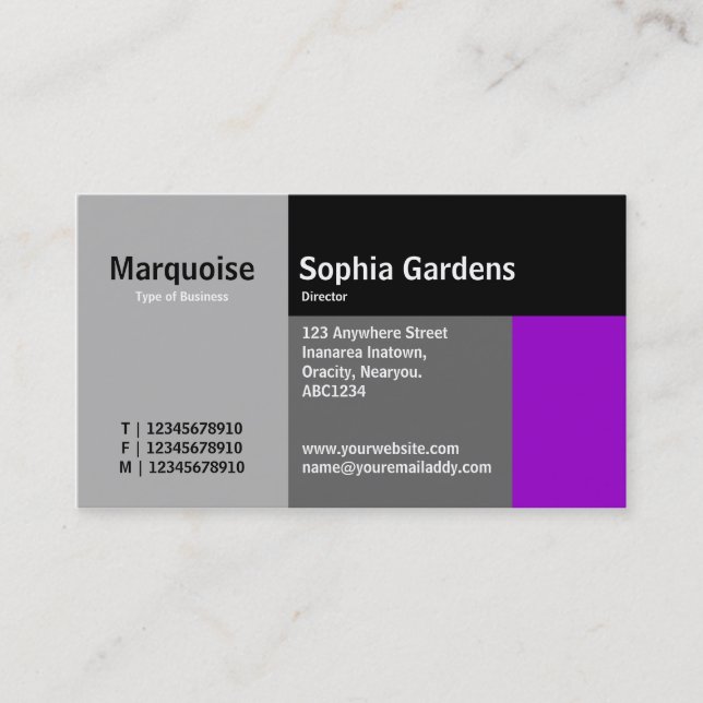Rectangles - Purple Business Card (Front)