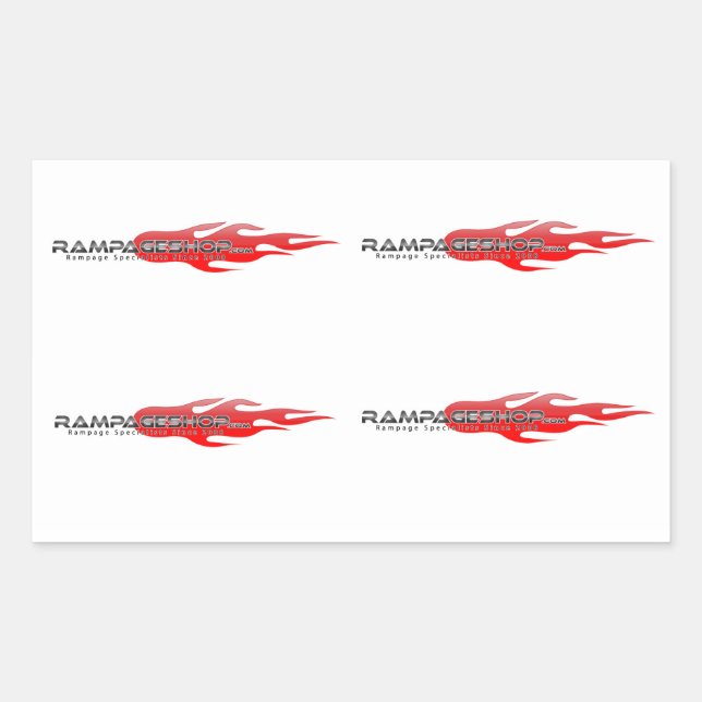 Rectangulaire 16 x Décal / Sticker Sheet - Logo RampageShop (Devant)
