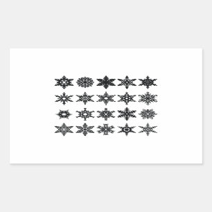Rectangulaire 20 Snowflake Sticker Bundle, Flake Winter
