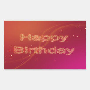 Rectangulaire Abstrait Joyeux anniversaire - Sticker