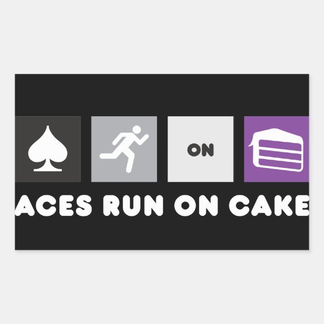 Rectangulaire Aces Run on Cake Sticker Dark (Devant)
