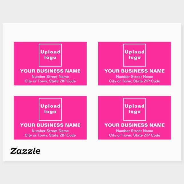 Rectangulaire Adresse professionnelle sur Sticker Rectangle rose (Feuille)