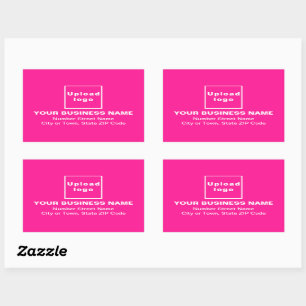 Rectangulaire Adresse professionnelle sur Sticker Rectangle rose