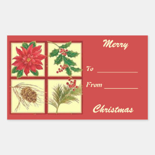 Rectangulaire Balise cadeau de Noël Joyeux Sticker Rectangle