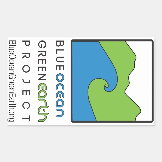 Rectangulaire Bleu Ocean Green Earth Project Sticker Rectangle (Devant)