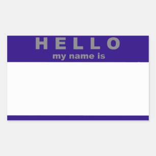Rectangulaire Bonjour Mon Nom Est Sticker