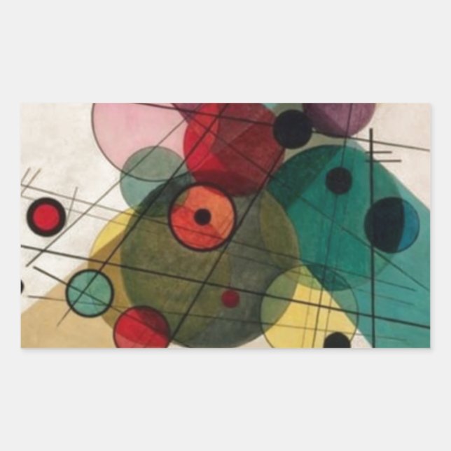 Rectangulaire Cercles Kandinsky dans un Sticker Cercle (Devant)