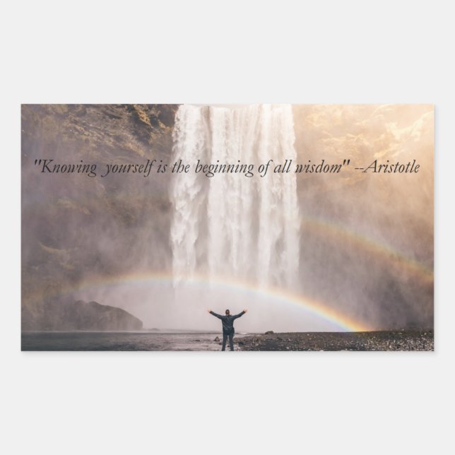 Rectangulaire Connaître vous-même Citation - Sticker Rectangle (Devant)