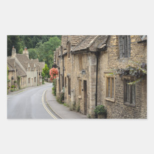 Rectangulaire Cottages en Castle Combe, UK rectangle sticker