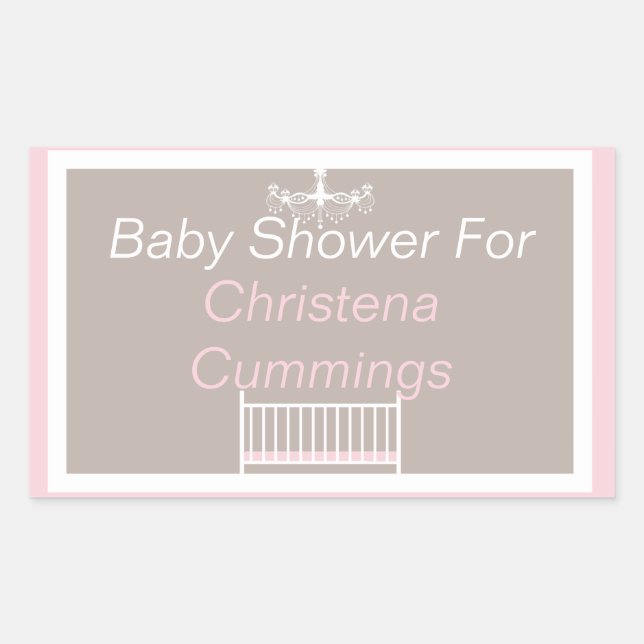 Rectangulaire Élégant chandelier Baby shower Rectangle Sticker (Devant)