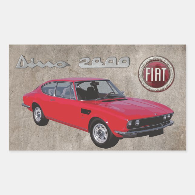 RECTANGULAIRE FIAT DINO 2400 STICKER (Devant)