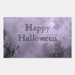 Rectangulaire Happy Halloween Custom Haunted Sky Sticker