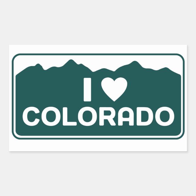 Rectangulaire I Love Colorado Sticker (Devant)