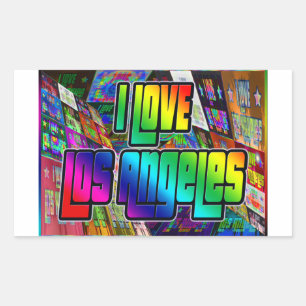 Rectangulaire I LOVE Los Angeles Twist Sticker
