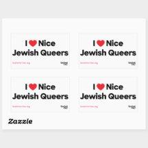 I Love Nice Jewish Queers Sticker Feuille