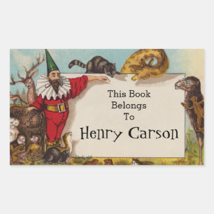 Rectangulaire Isidore l'elfe et ses animaux Sticker livre