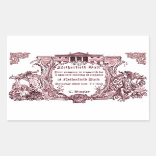 Rectangulaire Jane Austen : Sticker à billes de Netherfield