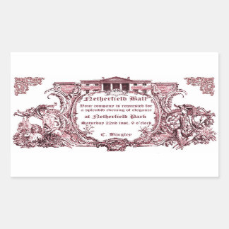 Rectangulaire Jane Austen : Sticker à billes de Netherfield
