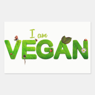 Rectangulaire Je suis Vegan Sticker