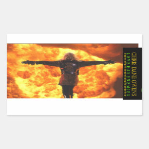 Rectangulaire L'amour a des ennemis - Sticker FLAME