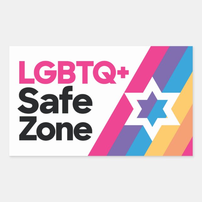 Rectangulaire LGBTQ+ Safe Zone Sticker (Devant)