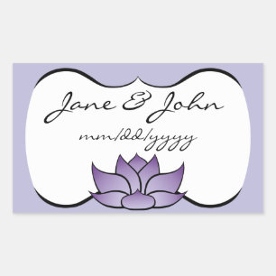 Rectangulaire Lotus exquis dans Sticker violet
