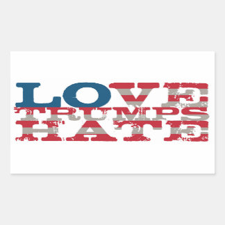 Rectangulaire Love Trump Hate Sticker