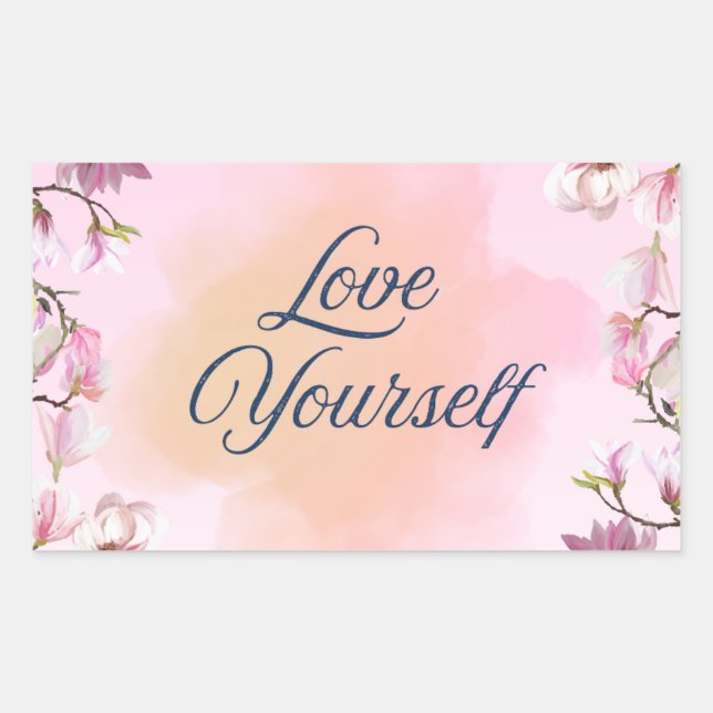 Rectangulaire Love Yourself Aesthetic Sticker (Devant)