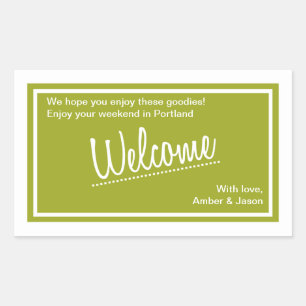 Rectangulaire Lucky In Love - Sticker à sac en dehors de la vill