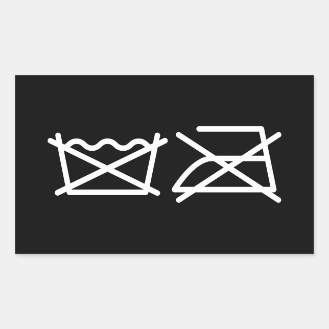 RECTANGULAIRE NE LAVEZ PAS ! NE REFROIREZ PAS ! STICKER RECTANGU (Devant)