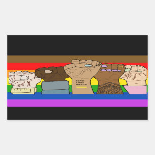 Rectangulaire Poings d'alimentation de la fierté / Sticker rect