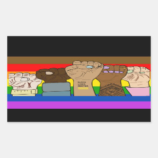 Rectangulaire Poings d'alimentation de la fierté / Sticker recta