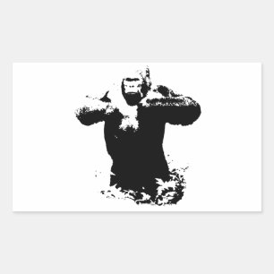 Rectangulaire Pop Art Gorilla battre la poitrine Sticker Rectang