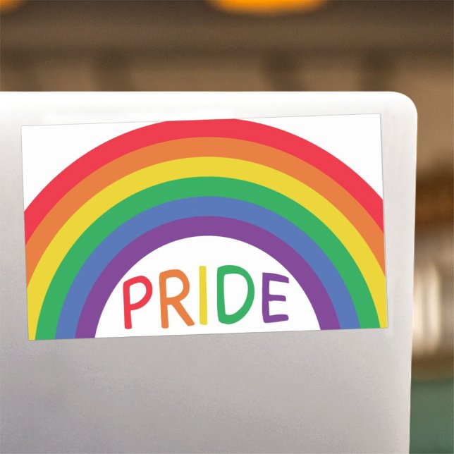 Rectangulaire Prise en charge de Rainbow Pride Sticker LGBTQ+ (Créateur téléchargé)