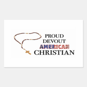 Rectangulaire Proud Devout American Christian Sticker
