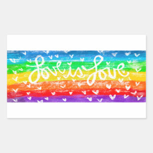Rectangulaire Rainbow LOVE est LOVE Sticker