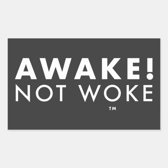 Rectangulaire Réveillez-vous ! Sticker LOGO Not Woke™ (Devant)