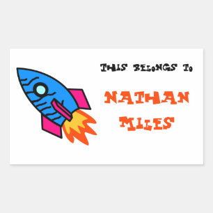 Rectangulaire Rocket "Cela Appartient À..." Sticker rectangulair