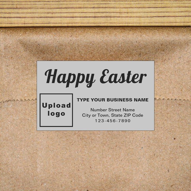 Rectangulaire Salutation de Pâques d'affaires sur Sticker rectan (Business Easter greeting on gray rectangle sticker)