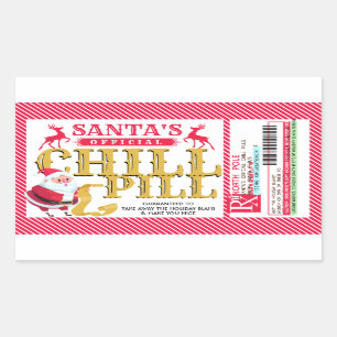 Rectangulaire Santa's Chill Pill Christmas Sticker