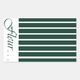 Rectangulaire Signature Stripe Closure Sticker Tropical Modern