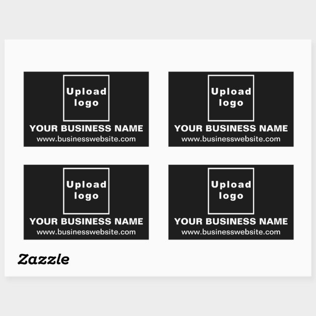 Rectangulaire Site Web d'affaires sur Sticker Rectangle noir (Feuille)