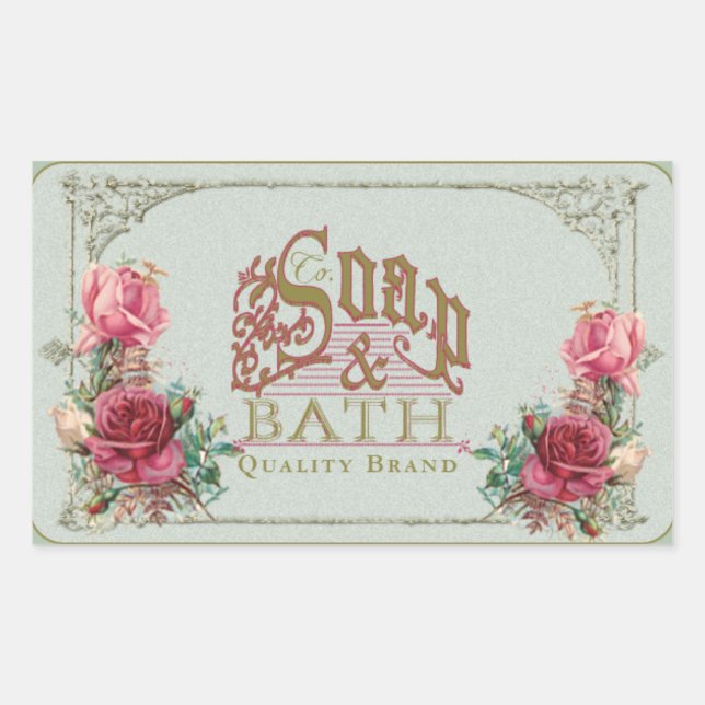 Rectangulaire SOAP & BATH ~ Sticker (Devant)