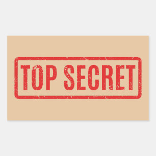 Rectangulaire Stamped Top Secret Rectangular Sticker