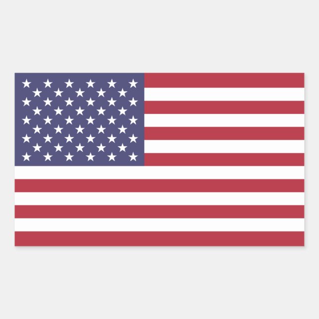 Rectangulaire Sticker à drapeau américain (Devant)