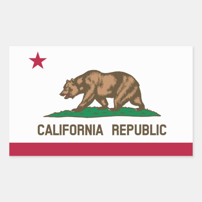 Rectangulaire Sticker à drapeau californien (Devant)