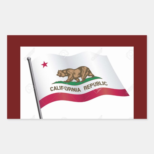 Rectangulaire Sticker à drapeau californien (Devant)